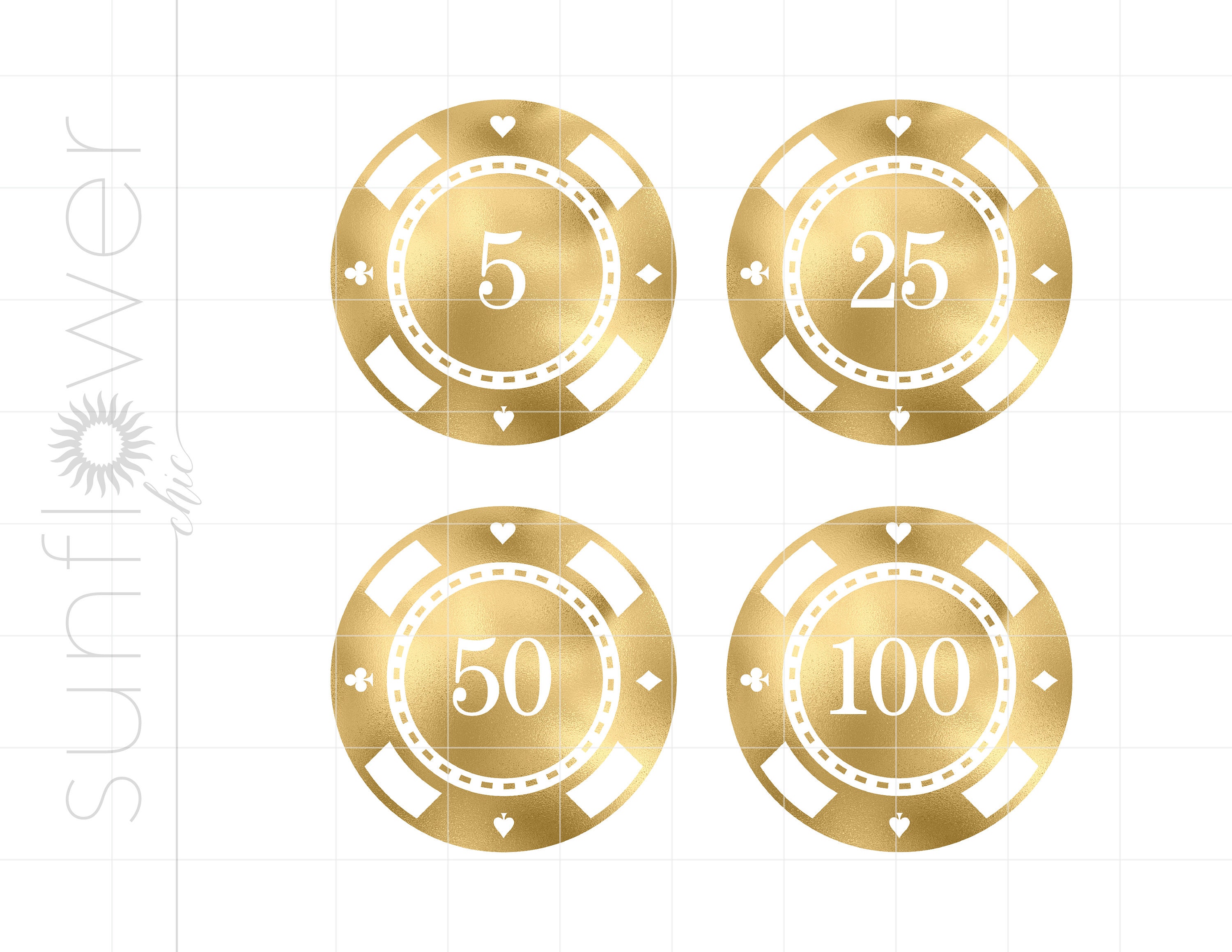 Gold Poker Chips Png Svg Downloads Gold Foil Poker Chips Cricut Cut
