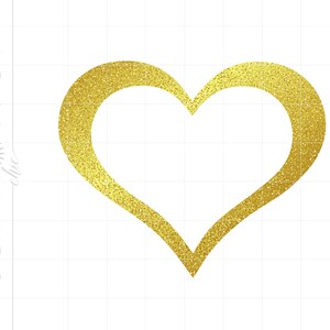 Gold Heart Print and Cut PNG Download | Gold Glitter Heart Sublimation Design | Cricut Heart Clipart Cut Files Instant Download SC564GG