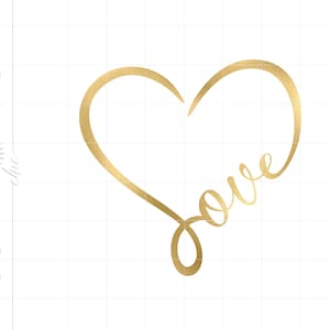 Gold Love Heart Png Svg Downloads | Gold Foil Love Heart Cricut Cut ...