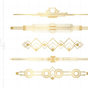 Gold Art Deco Headers Png Svg Clipart Downloads | Gold Foil Art Deco ...