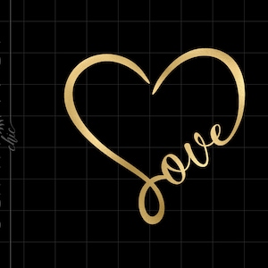 Gold Love Heart Png Svg Downloads | Gold Foil Love Heart Cricut Cut Files Download | Gold Love Heart Clip Art SC1479GF