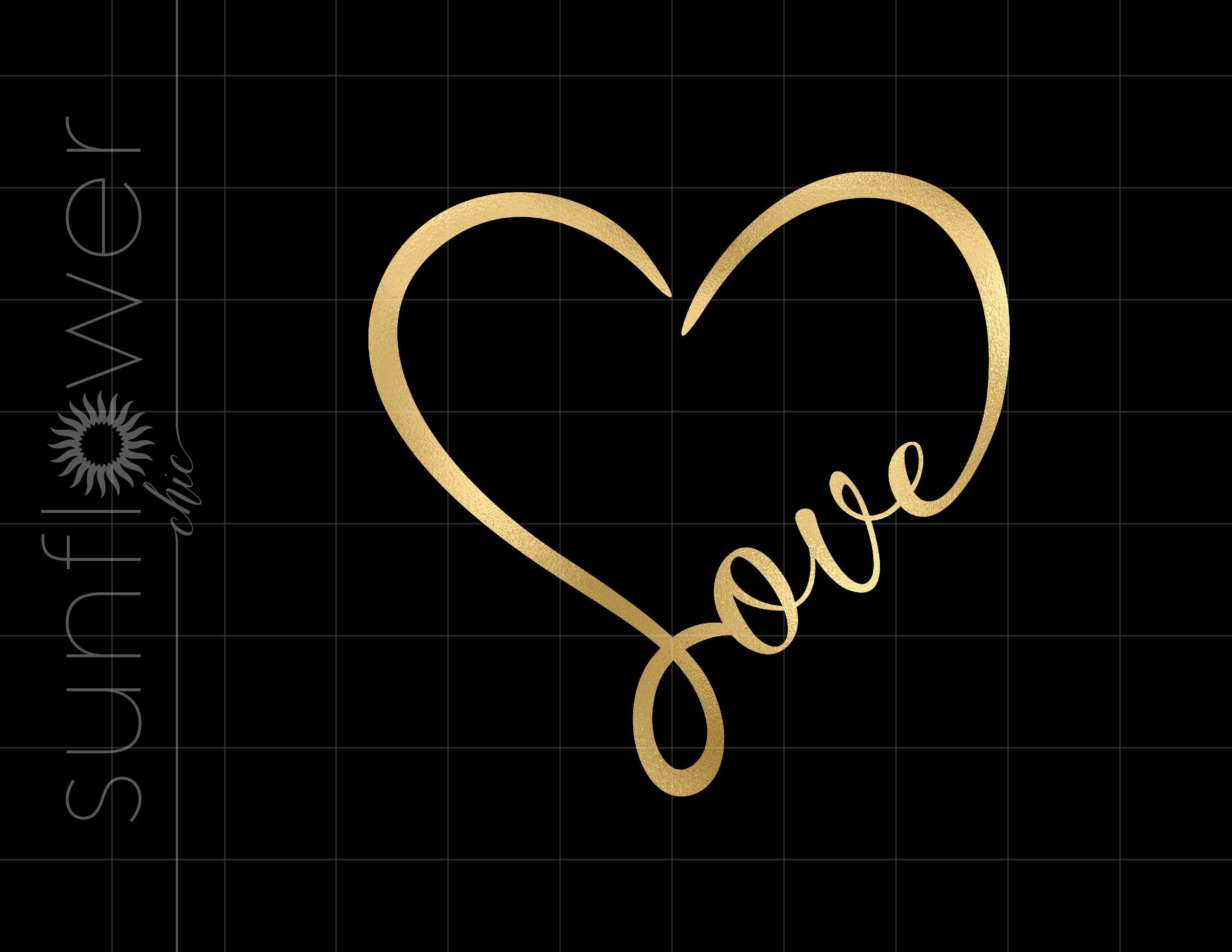 Gold Love Heart Png Svg Downloads | Gold Foil Love Heart Cricut Cut ...