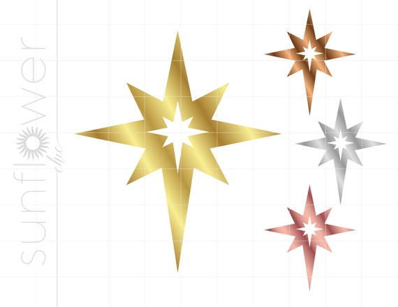 Christmas Star Png Svg Dxf Jpg Pdf Downloads Gold Silver Rose Gold Christmas  Star Silhouette Cricut Cut Files Christmas Download SC1122M - Etsy