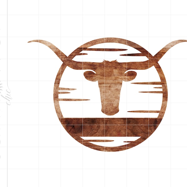 Rustic Texas Longhorn Name Plate Print and Cut PNG Download | Wood Texas Longhorn Design | Cricut Cut Files Instant Download SC1804RW