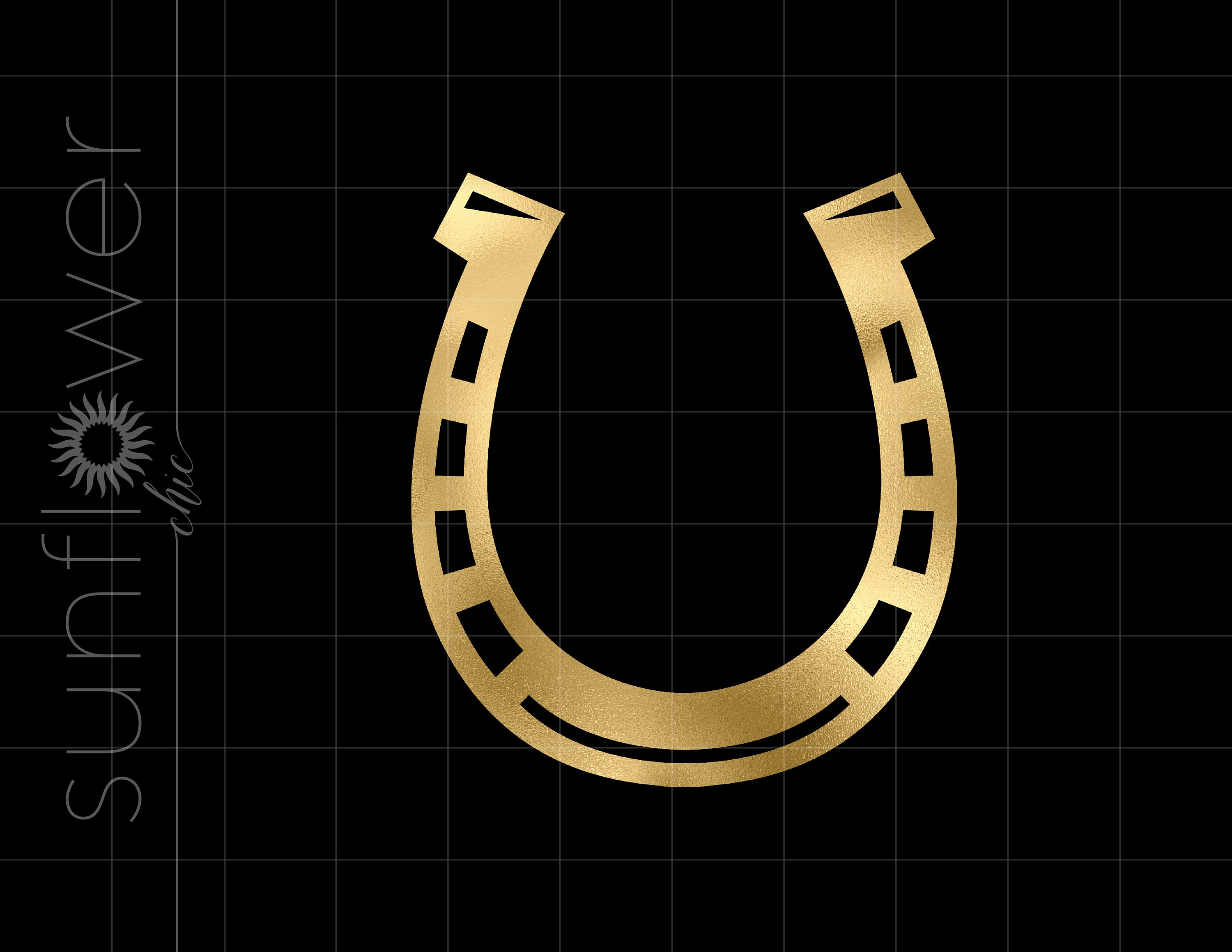 Gold Horseshoe Png Svg Downloads Gold Foil Horseshoe Cricut Etsy
