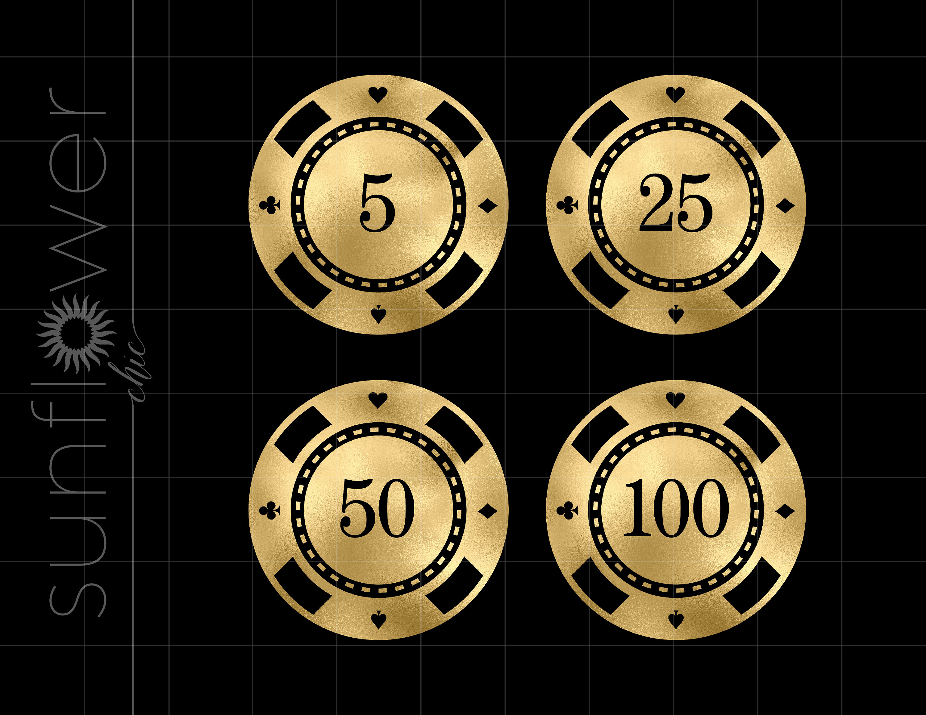 Gold Poker Chips Png Svg Downloads Gold Foil Poker Chips Cricut Cut