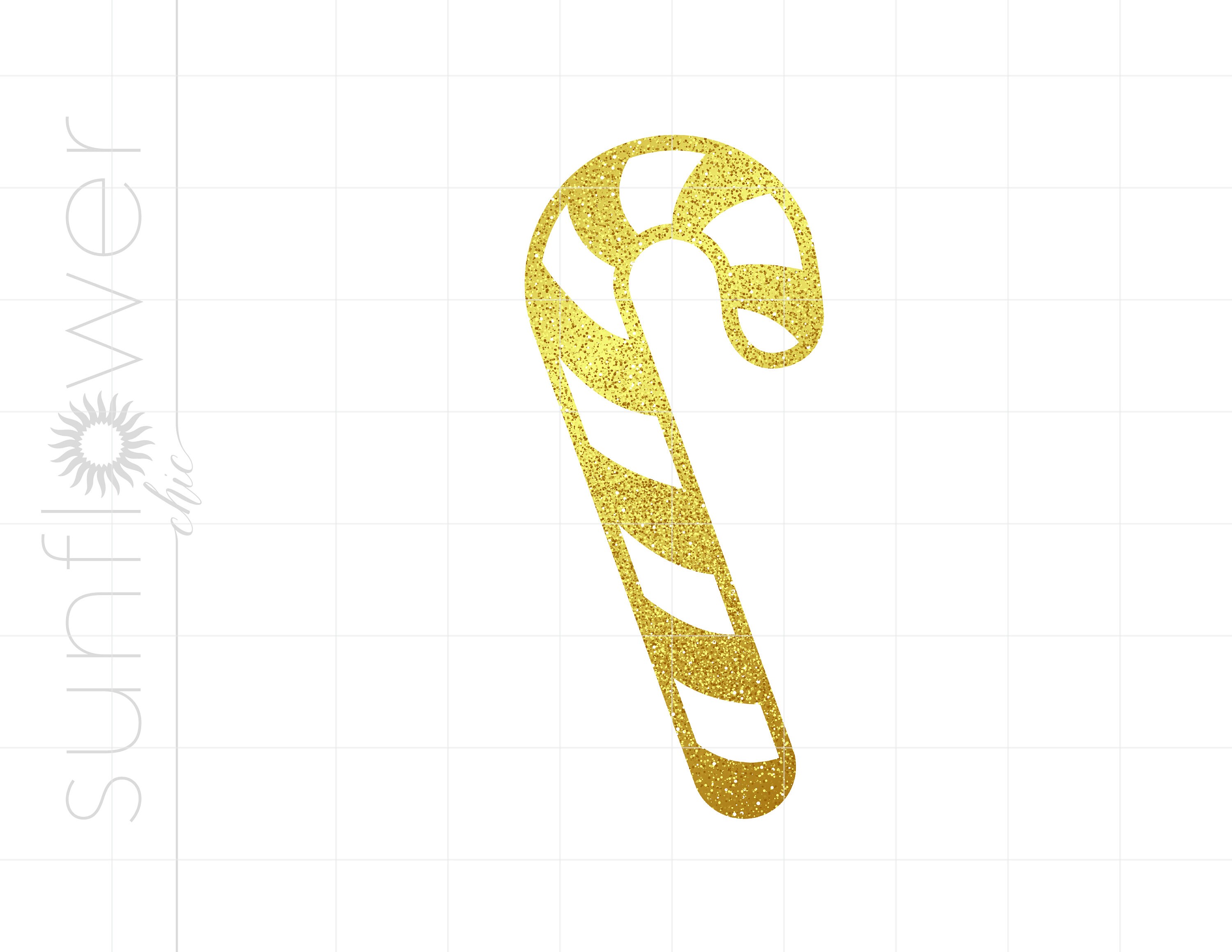 Gold Candy Cane Print and Cut PNG Download Gold Candy Cane Etsy