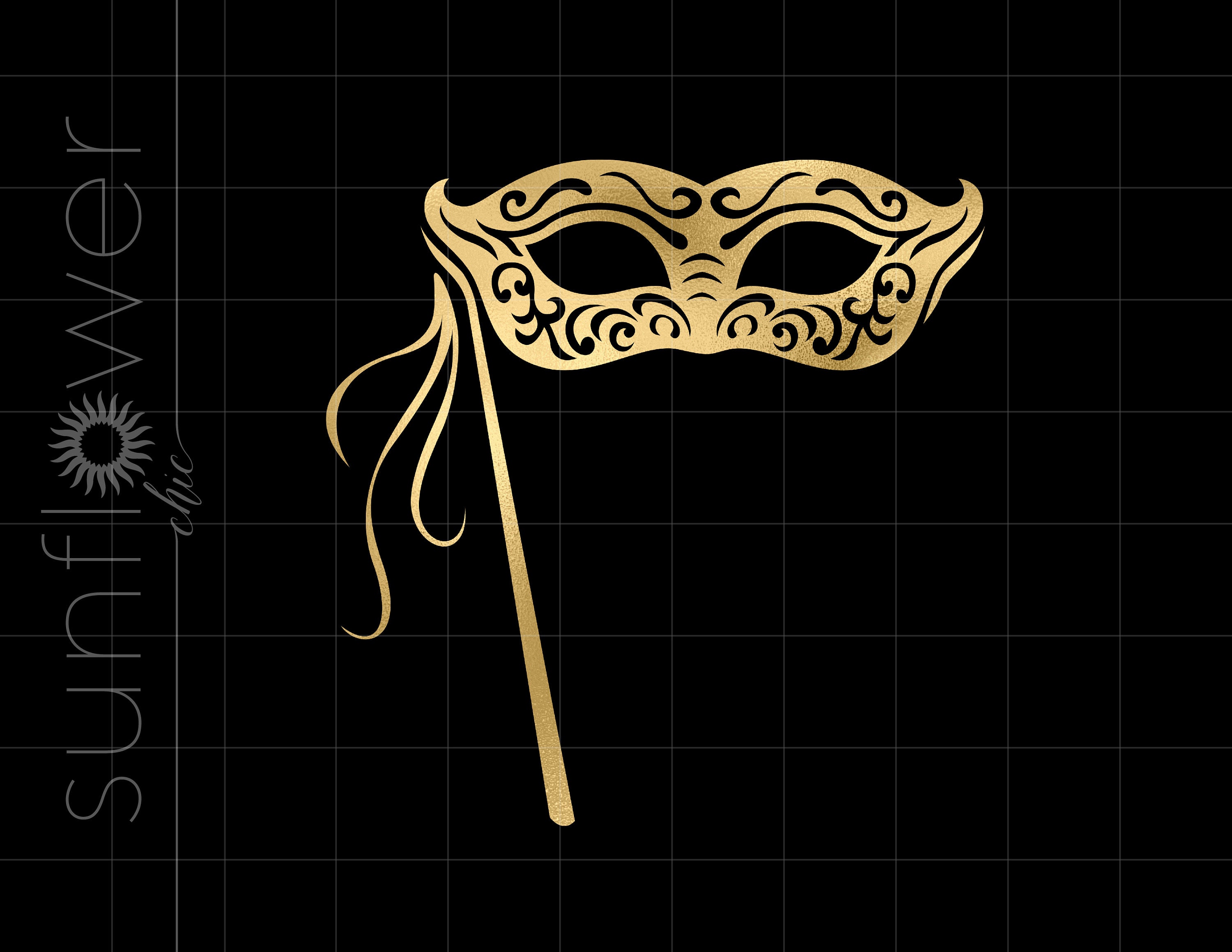 Gold Masquerade Mask Png Svg Clipart Downloads Gold Foil Etsy