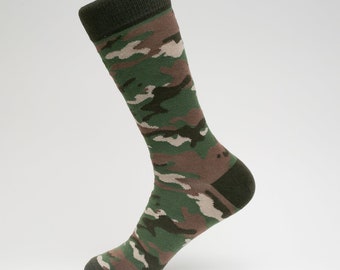 Army green Men Camo Socks Fashion Patterned Crew Socks Comfort Cotton Socks Army green Men Camo Socks Fashion Patterned Crew Socks Comfort Cotton Socks