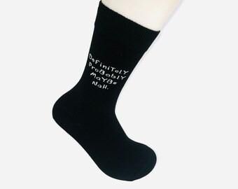 Definitely Probably| Socks with Funny Sayings |Socks|Unisex Socks|Best quality Socks|Christmas Gifts | Gift For Her| Gift For Him|bbf Gifts|