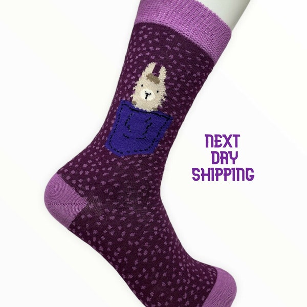 Llama Pocket Sock,Unisex Socks,Best quality Socks,Friend gift,Gifts,Gift For Her Him,Cotton socks,Cute Animal Sock Gift