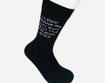 Ich mag betrunken aber,Socken mit lustigen Sprüchen Socken, Unisex Socken,Beste Qualität Socken,Geschenk für Sie, Geschenk für Ihn