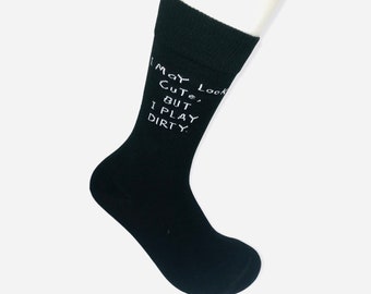 I May Look Cute | Socks with Funny Sayings Socks|Unisex Socks|Best quality Socks|Christmas Gifts | Gift For Her| Gift For Him|bbf Gifts|T