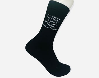 At First Cared,Socks with Funny Sayings,Socks,Unisex Socks,Best quality Socks,Gift For Her,Gift For Him,bbf Gifts