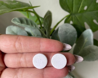 Speckled white stud earrings | boho | minimalist | polymer clay earrings | handmade | lightweight | statement earrings