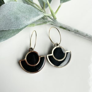 Black and gold geometric earrings | POLYMER CLAY EARRINGS | handmade | lightweight | statement earrings | hypoallergenic