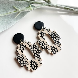 Aztec earrings | POLYMER CLAY EARRINGS | handmade | lightweight | statement earrings | hypoallergenic