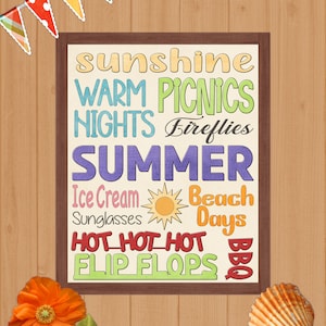 Summer Subway SVG Sign, Summer SVG Laser File, Holiday word art, subway sign, word collage, word art sign, seasonal summer SVG, hostess gift