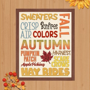 Autumn Subway SVG Sign, Autumn SVG Laser File, Holiday word art, subway sign, word collage, word art sign, seasonal Fall SVG, hostess gift