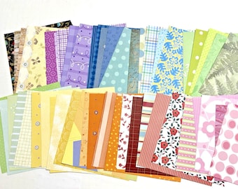 LOT 50 sheets 6 x 6 Mixed Scrapbook Paper & Cardstock Making junk journal supply