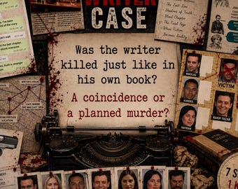 Caso de misterio de asesinato imprimible, misterio de asesinato del escritor Dedektifia, descarga instantánea, archivos de casos sin resolver, juego digital de misterio de asesinato, noche de juegos