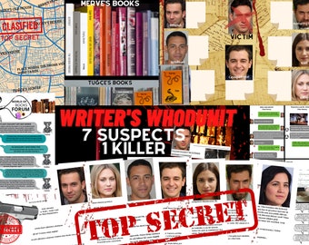 Druckbare Murder Mystery Case, Dedektifia Writer's WhodUnit, Instant Download, ungelöste Fall Dateien, digitale Murder Mystery Game, Spieleabend