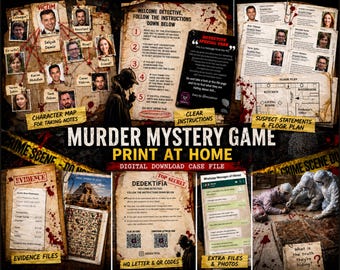 Printable Murder Mystery Game-Digital Case-Unsolved Mystery Case File- True Crime-Serial Killer Case-INSTANT DOWNLOAD --Detective Game-