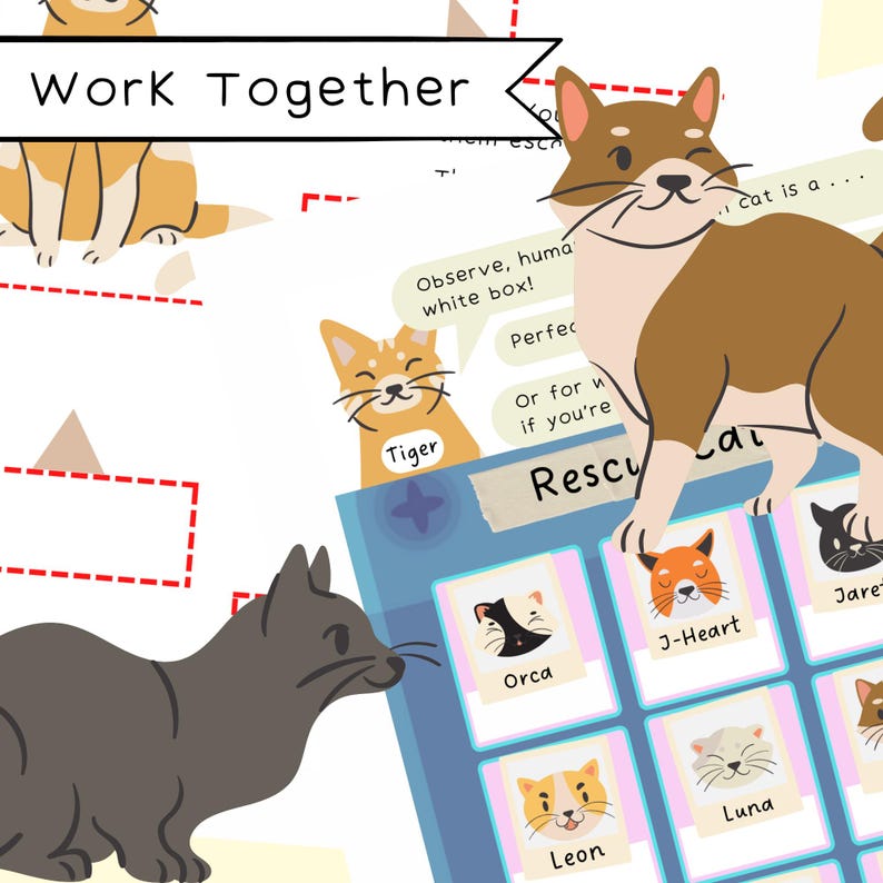 Cat Escape Game for Kids | Cat Cafe Printable Escape Room Game DIY Kit | Kids Escape Room Kit | DIY Escape Room | Printable Party Games image 4