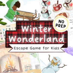 Winter Escape Game for Kids | Holiday Printable Escape Room Game DIY Kit | Family Escape Room Kit | DIY Escape Room | Printable Party Games