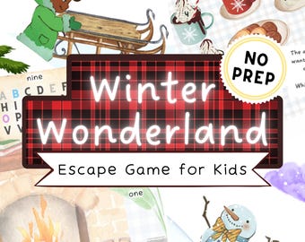 Winter Escape Game for Kids | Holiday Printable Escape Room Game DIY Kit | Family Escape Room Kit | DIY Escape Room | Printable Party Games