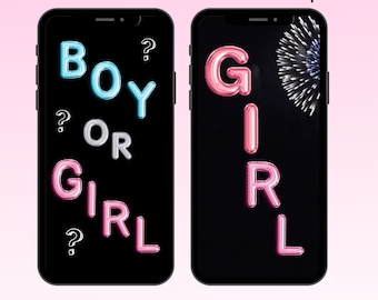 It's a Girl Gender Reveal video | Baby Girl Gender announcement | Instant Digital Download | Fireworks  Reveal |Blue Pink Balloon letters