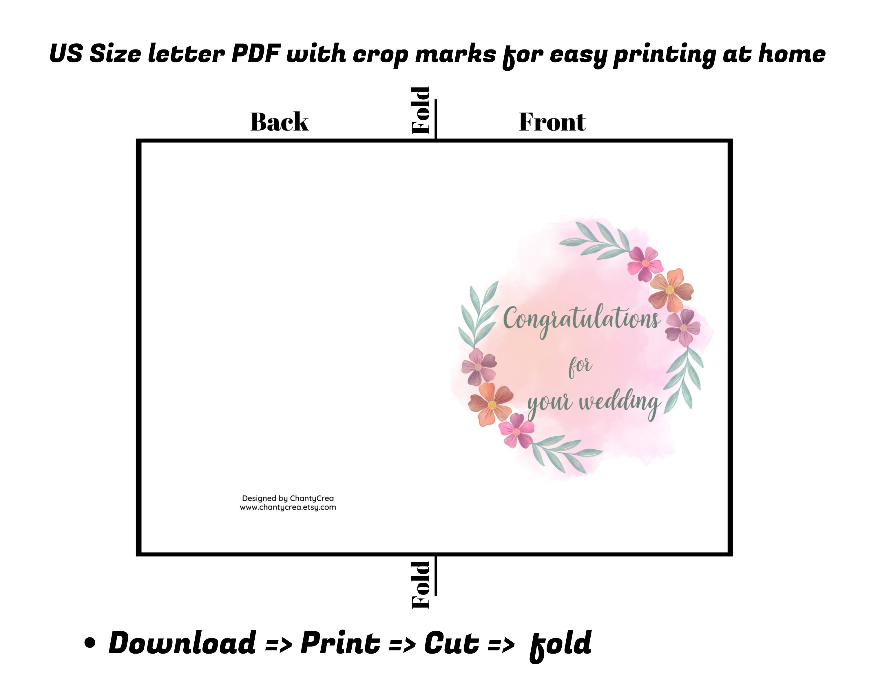 Printable Wedding Congratulations Card | Wedding Congrats Card ...