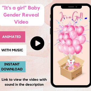Baby Girl gender reveal video for social media and texting