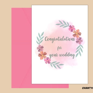 Printable Wedding Congratulations Card  | Wedding Congrats Card | Congratulations for your wedding | Newly Wed Card  |  Instant Download