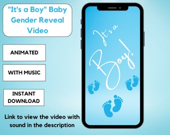 Instant Download Baby Gender reveal video | Its a Boy Digital announcement | Electronic Baby Gender announcement | Video for social media