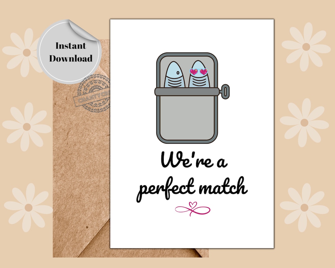 Funny Valentines Day Card for Him or Her | Sardine Printable Valentines ...