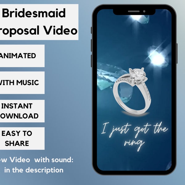 Bridesmaid Proposal video| Will you be my Bridesmaid | Maid of honor | Digital Electronic Card| Phone Animated Video text| Instant Download