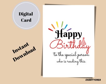 Happy Birthday card Printable PDF |  DIY Birthday card for friend | Foldable Card | Digital Download