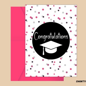 Carte de félicitations imprimable pour l’obtention du diplôme | Carte de graduation pour les diplômés du secondaire ou du collège | Cadeau de fin d’études | Téléchargement instantané