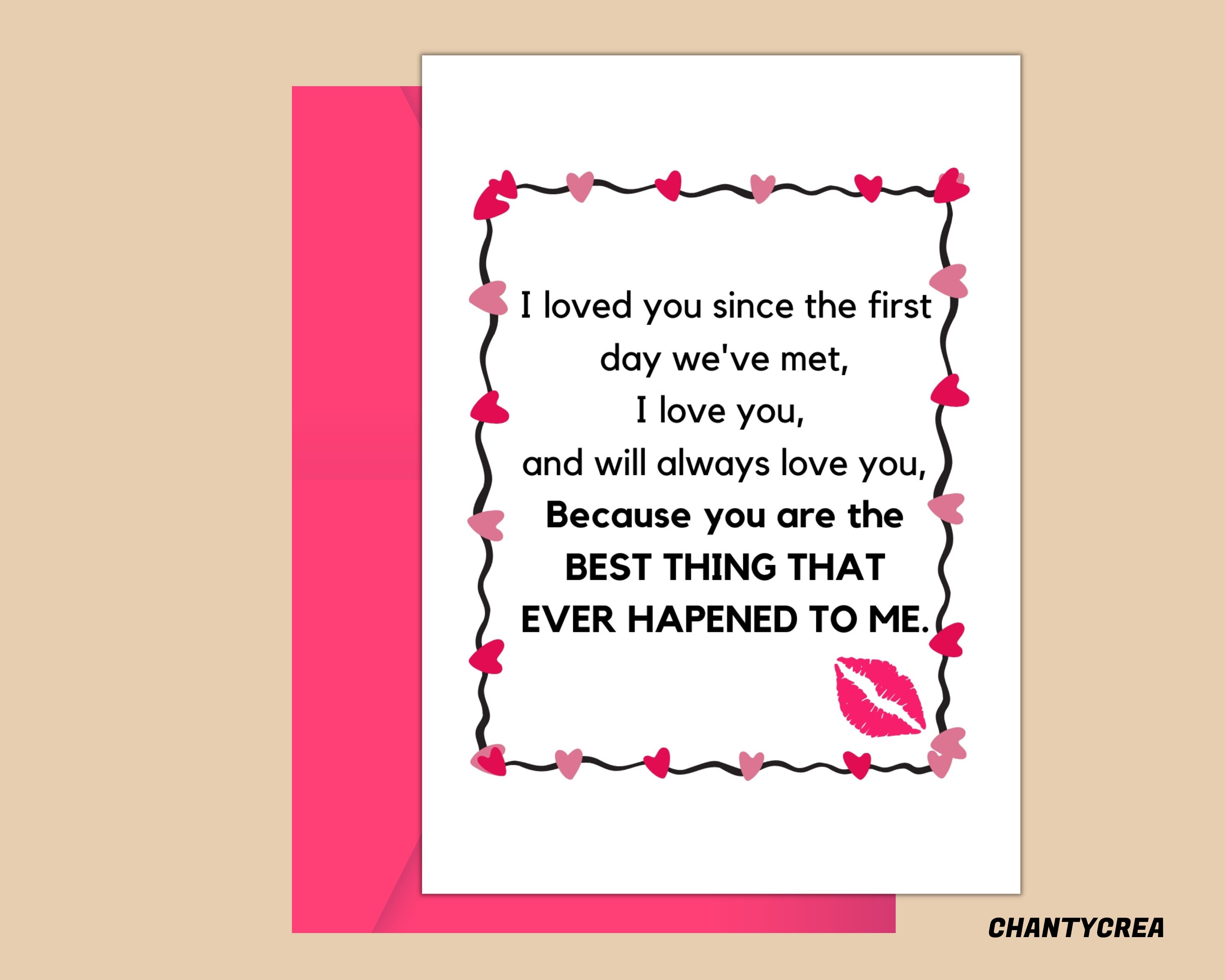 Lettered Valentines Day Printable Card Valentines Day Card for Him