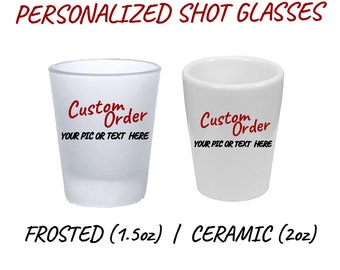 Benutzerdefinierte SHOT GLÄSER (Milchglas oder Keramikglas) | Geschenkidee, Wohndeko, Barzubehör | Personalisieren Passen Sie Ihre eigenen an