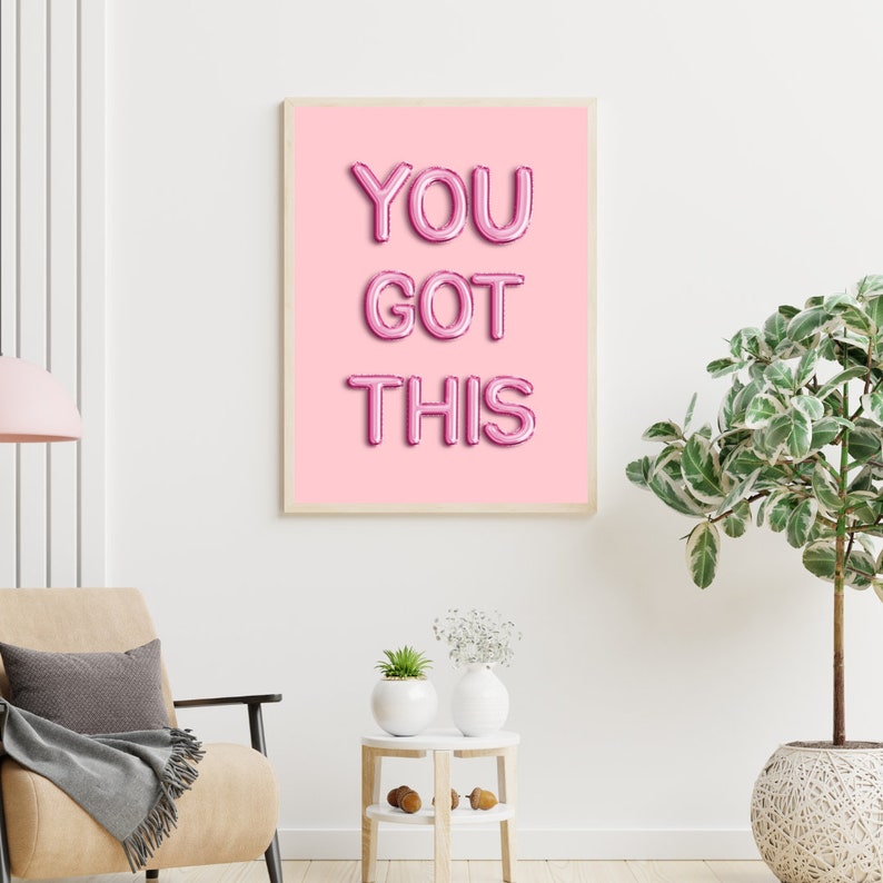 Pink Wall Collage Kit Preppy Wall Art Pink Wall Decor Girls Etsy