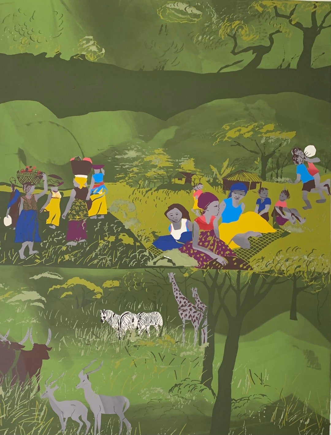 Enrica Marshall African Village Art. village Life Etsy