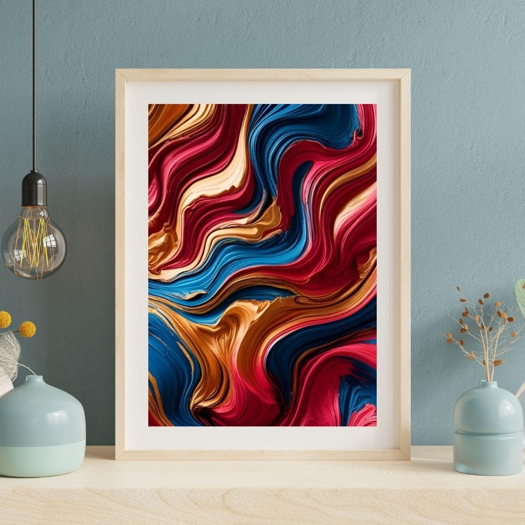 Colorful Wave Digital Art Printable Decor - Etsy