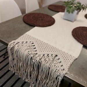 Handmade Cotton Macrame Table Runner image 2