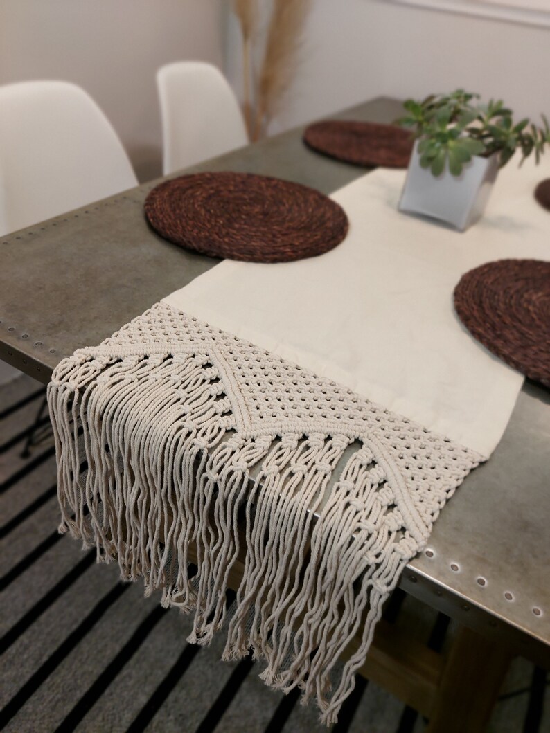 Handmade Cotton Macrame Table Runner image 2