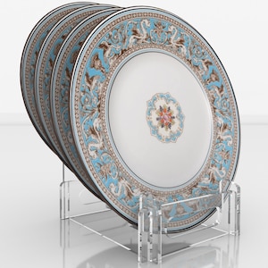 Vray Designs LLC - Clear Acrylic Plate Stands: Elegant Dinnerware Display Stand and Plate Holder Stand with Acrylic Display - Made in USA