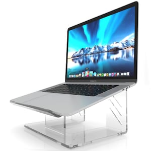 Vray Designs Acrylic Laptop Stand, Ergonomic Laptop Stand, Portable, and Clear Desk Riser for 10-17 inch Laptops-Made in USA for Home&Office