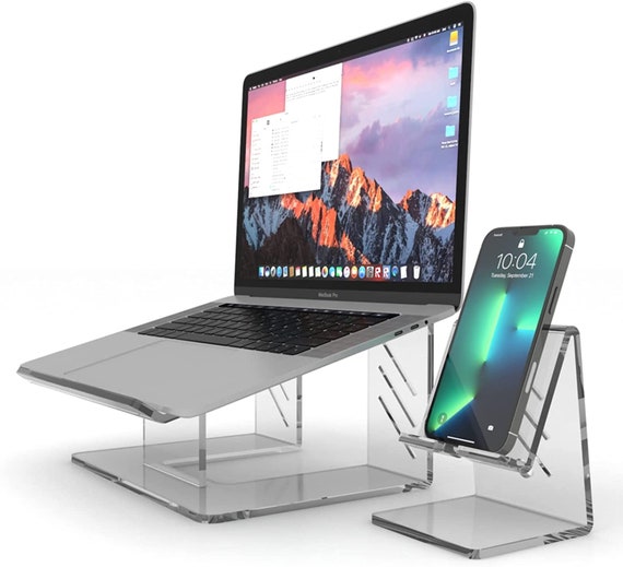 Acrylic Laptop and Phone Stand Portable Ergonomic Laptop phone Stand for Desktop Compatible With 10 to 15.6 Inches Laptops Made in USA Etsy