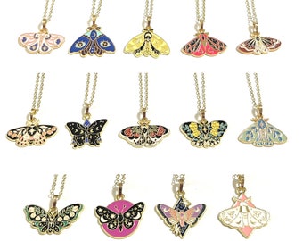 Colorful Luna Moth Necklace